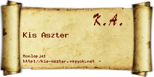 Kis Aszter névjegykártya